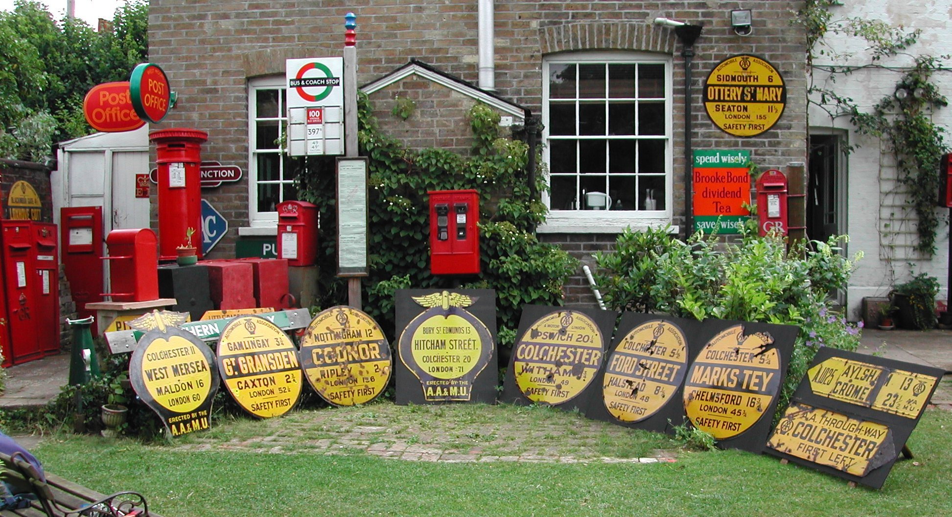 The AA Village Signs display The AA Village Signs display